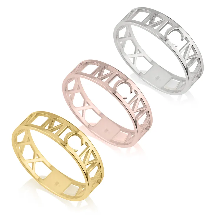 Gold Roman Numeral Ring