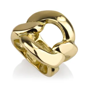 Gourmet solid gold and diamond pave statement ring