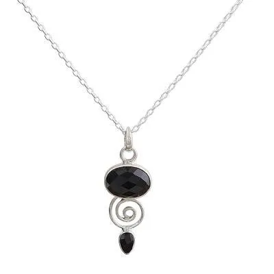 Hand Made Onyx Sterling Silver Dangle Earrings