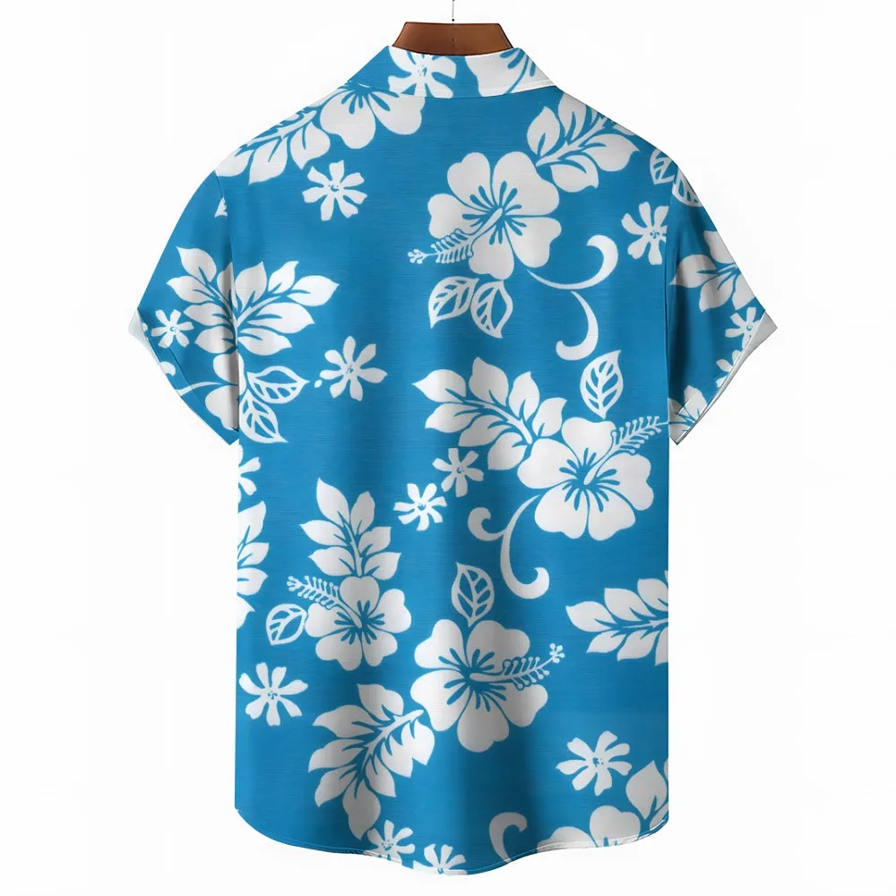 Hawaiian Flower Multicolor Casual Oversized Short Sleeve Shirt 2408000576