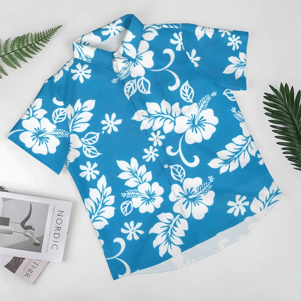 Hawaiian Flower Multicolor Casual Oversized Short Sleeve Shirt 2408000576