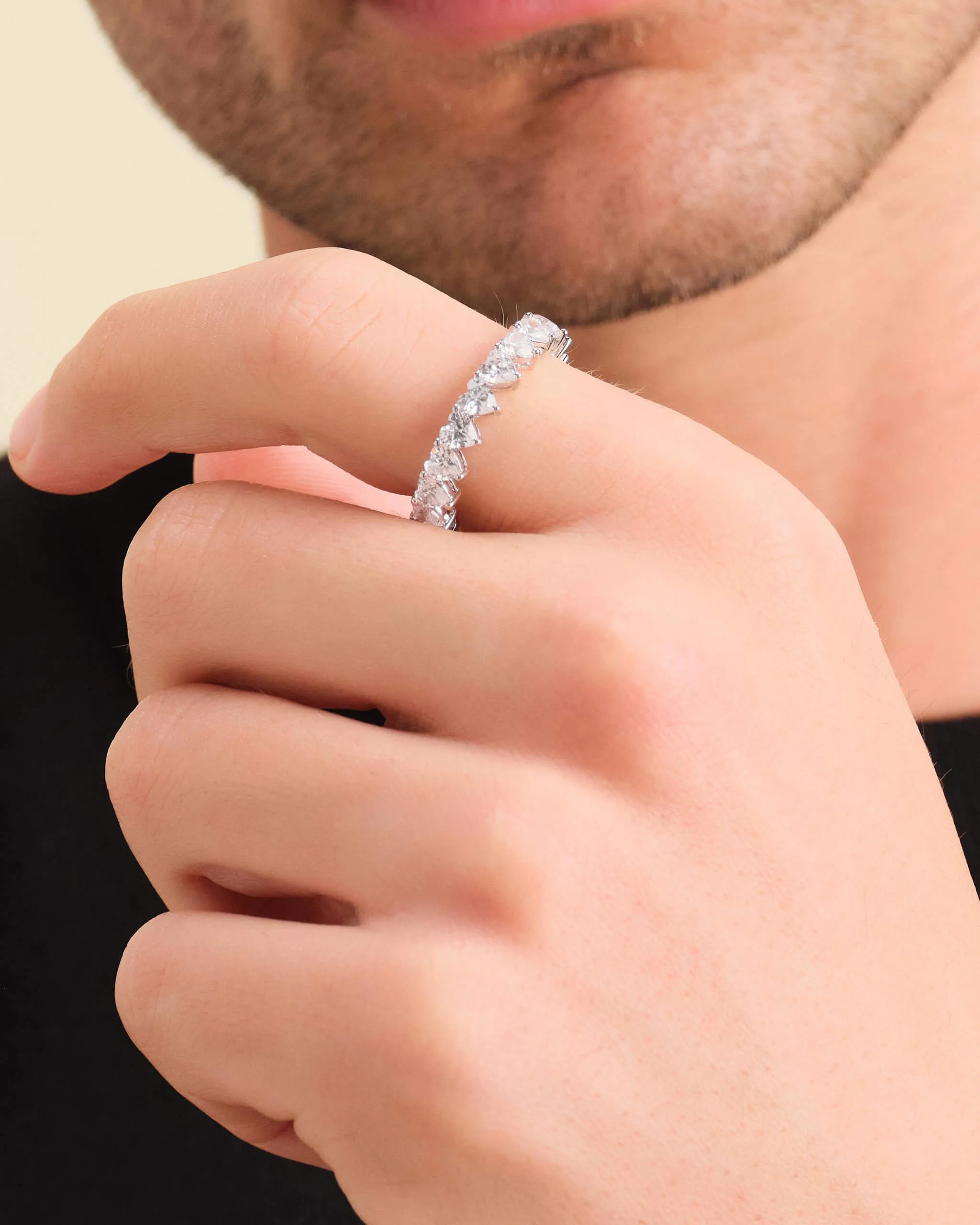 Heart Eternity Ring - Silver