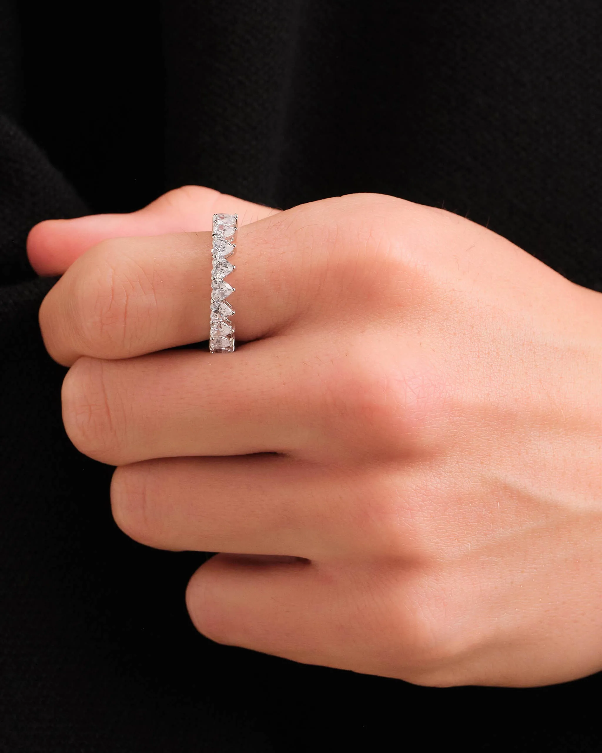 Heart Eternity Ring - Silver