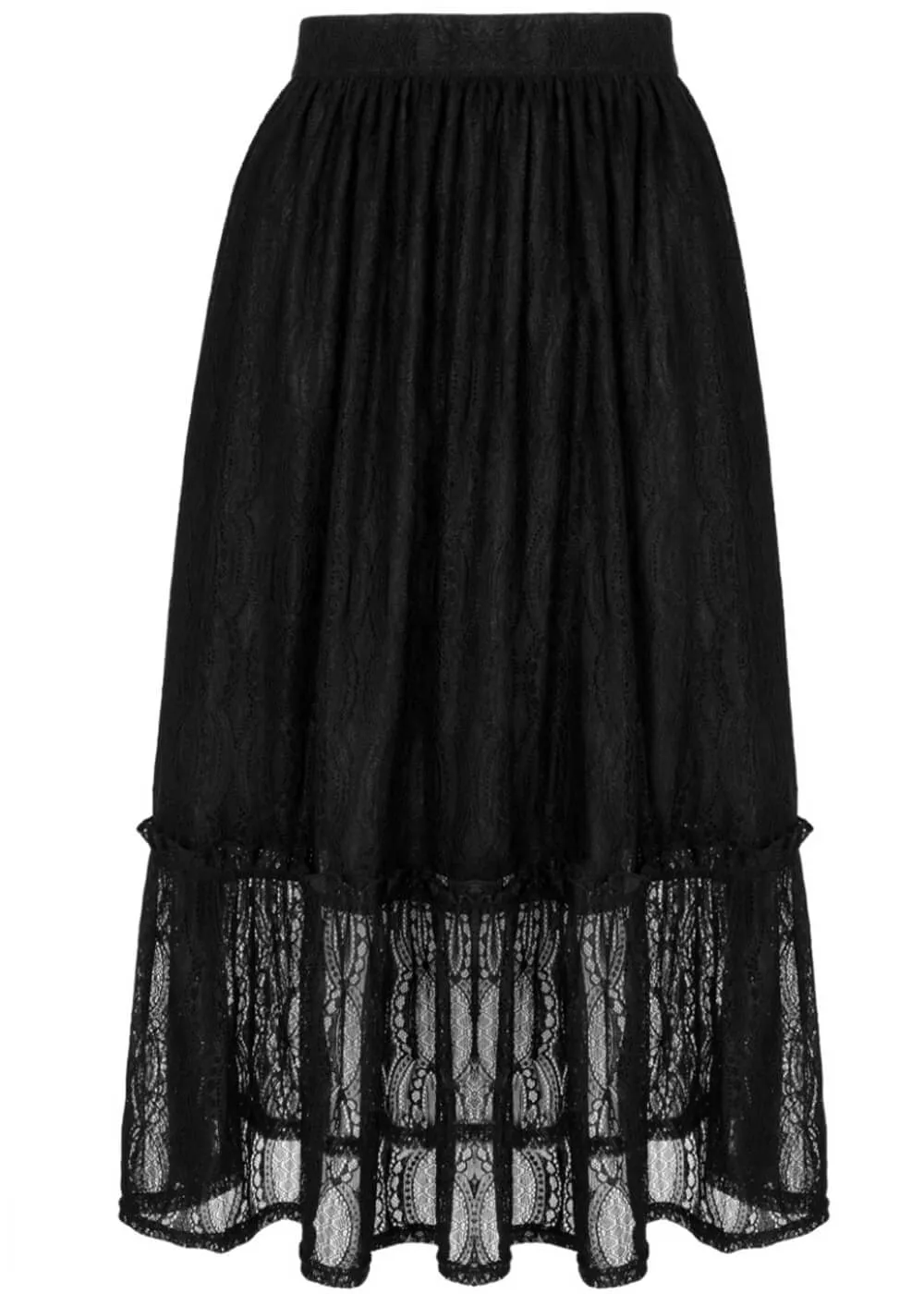 Hell Bunny Rhea Lace Skirt Black