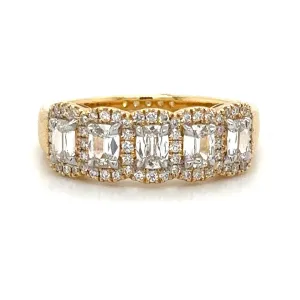 Henri Daussi Cushion Cut Five Stone 1.00ct tw Diamond Ring