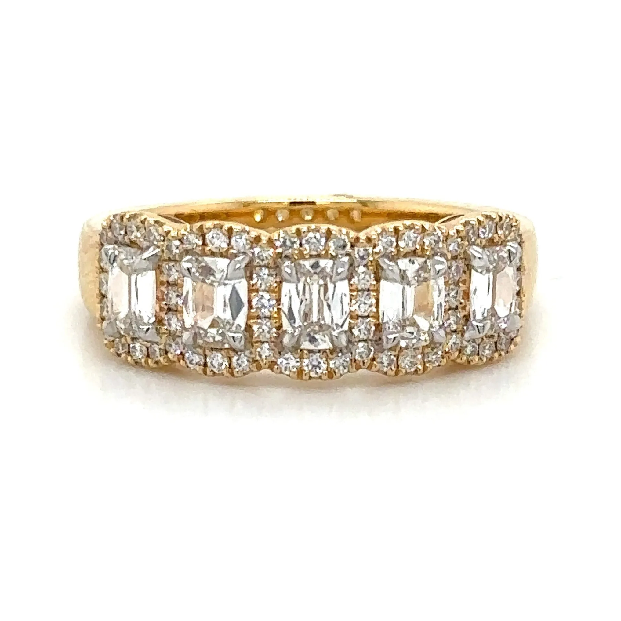 Henri Daussi Cushion Cut Five Stone 1.00ct tw Diamond Ring