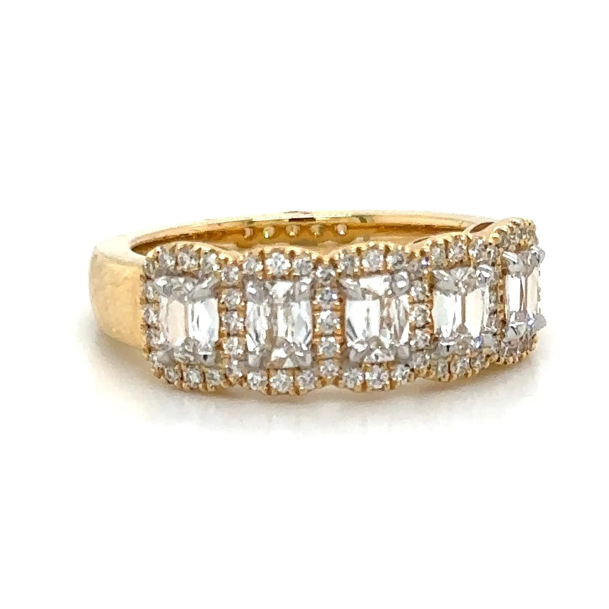 Henri Daussi Cushion Cut Five Stone 1.00ct tw Diamond Ring