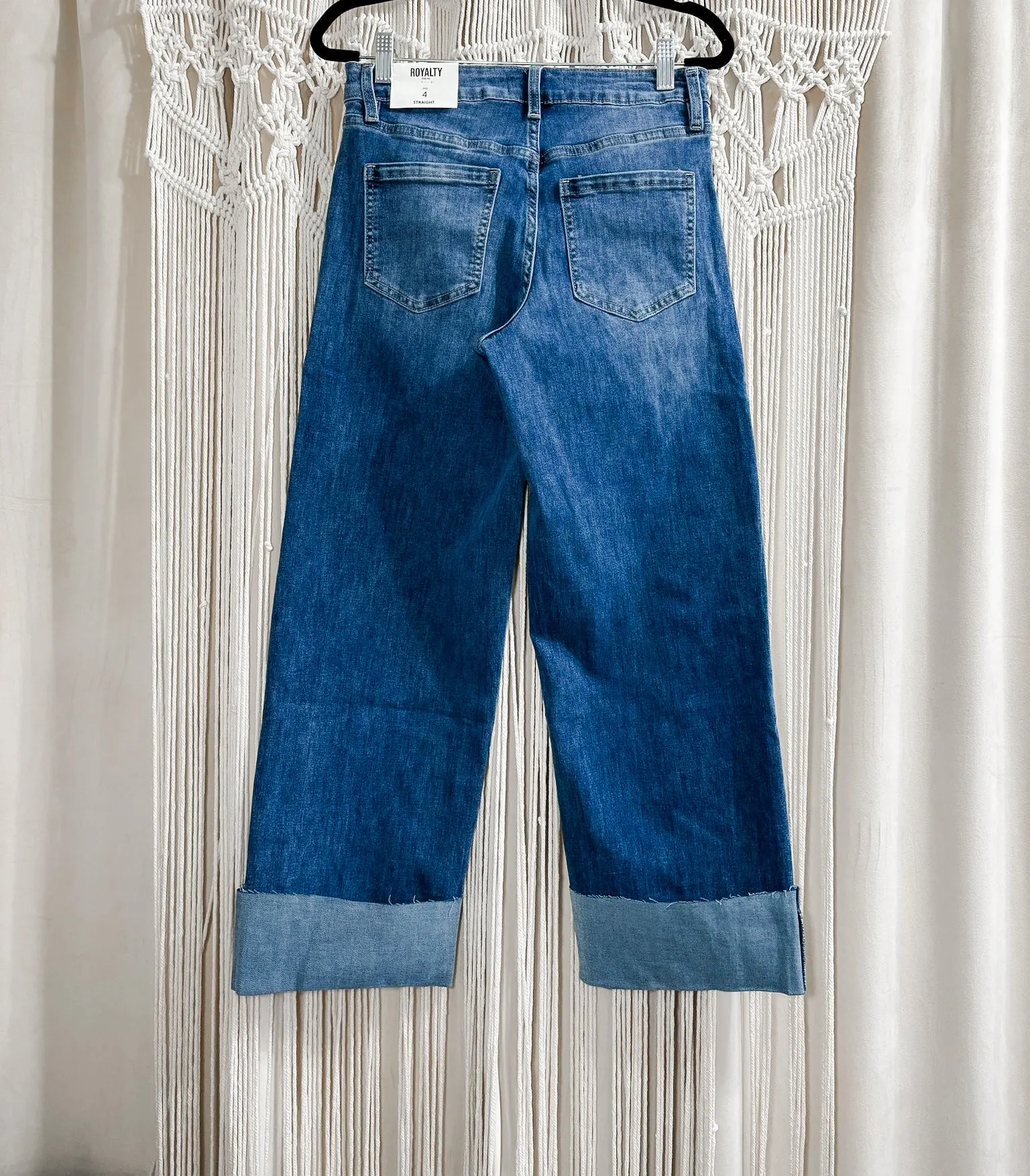 High rise cuffed cropped jeans