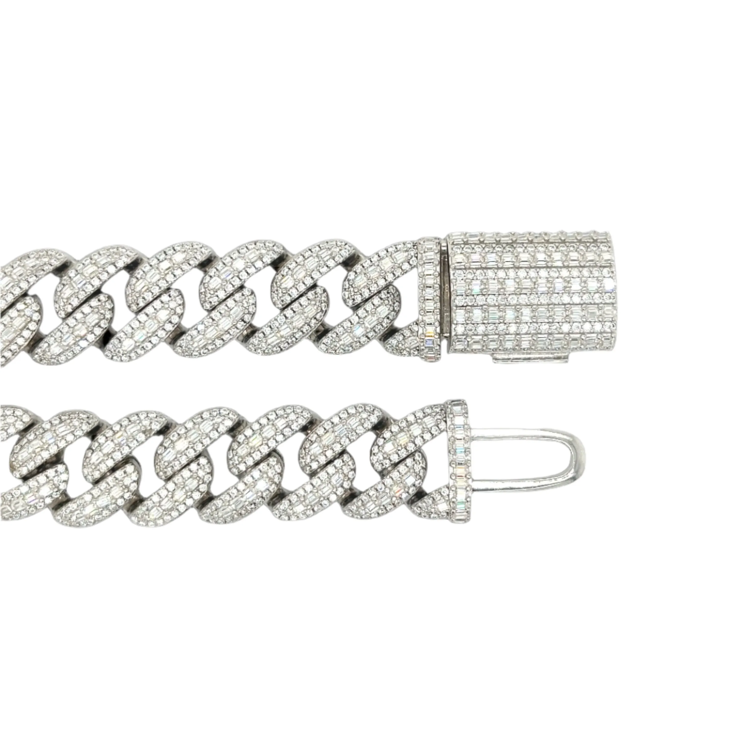 Hip Hop Iced Out Men's 14mm Cuban Link Cubic Zirconia 8.5" Bracelet - C305349