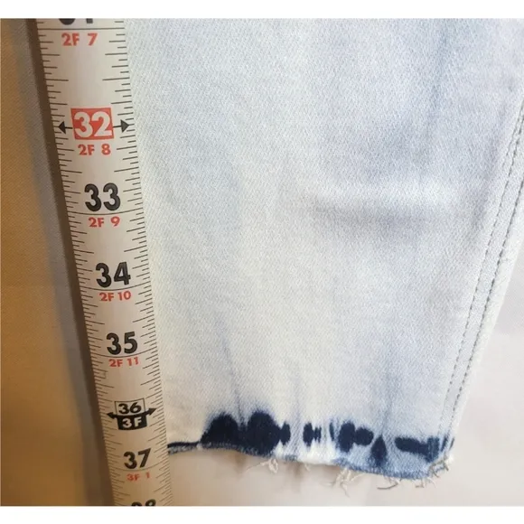 I&amp;M JEANS Blue Denim Emma Tie Dye Size 13 Skinny Black Label Midrise Frayed NWT