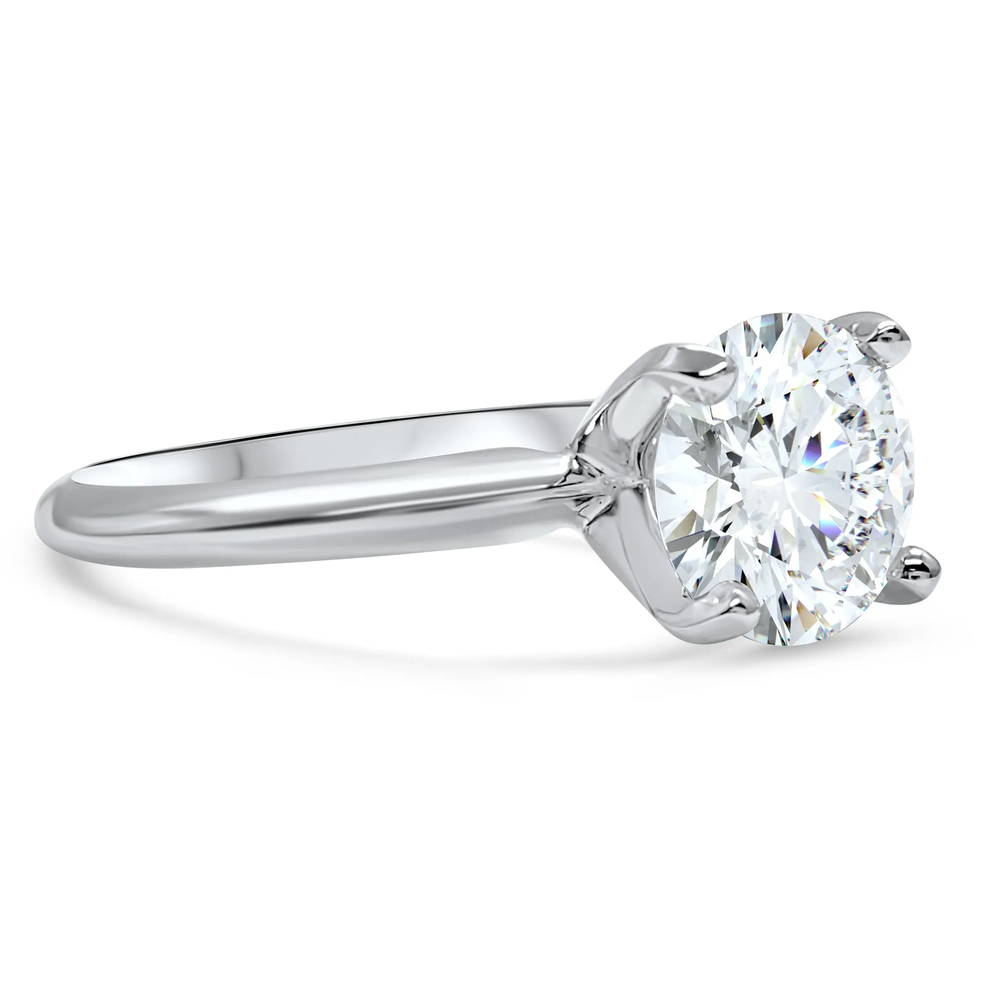 IGI Certified Diamond F Color Bridal Set | 14k White Gold 4-Prong Solitaire Engagement Ring and Wedding Band