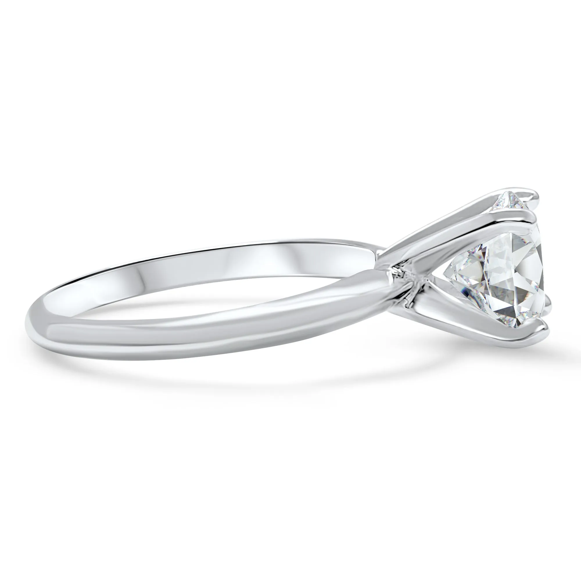 IGI Certified Diamond F Color Bridal Set | 14k White Gold 4-Prong Solitaire Engagement Ring and Wedding Band