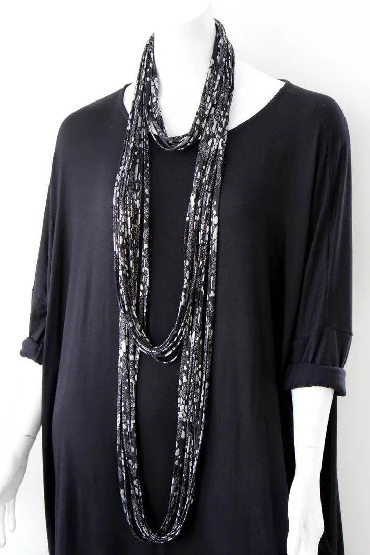 Infinity Scarf in Black and Silver  'Meteorite'
