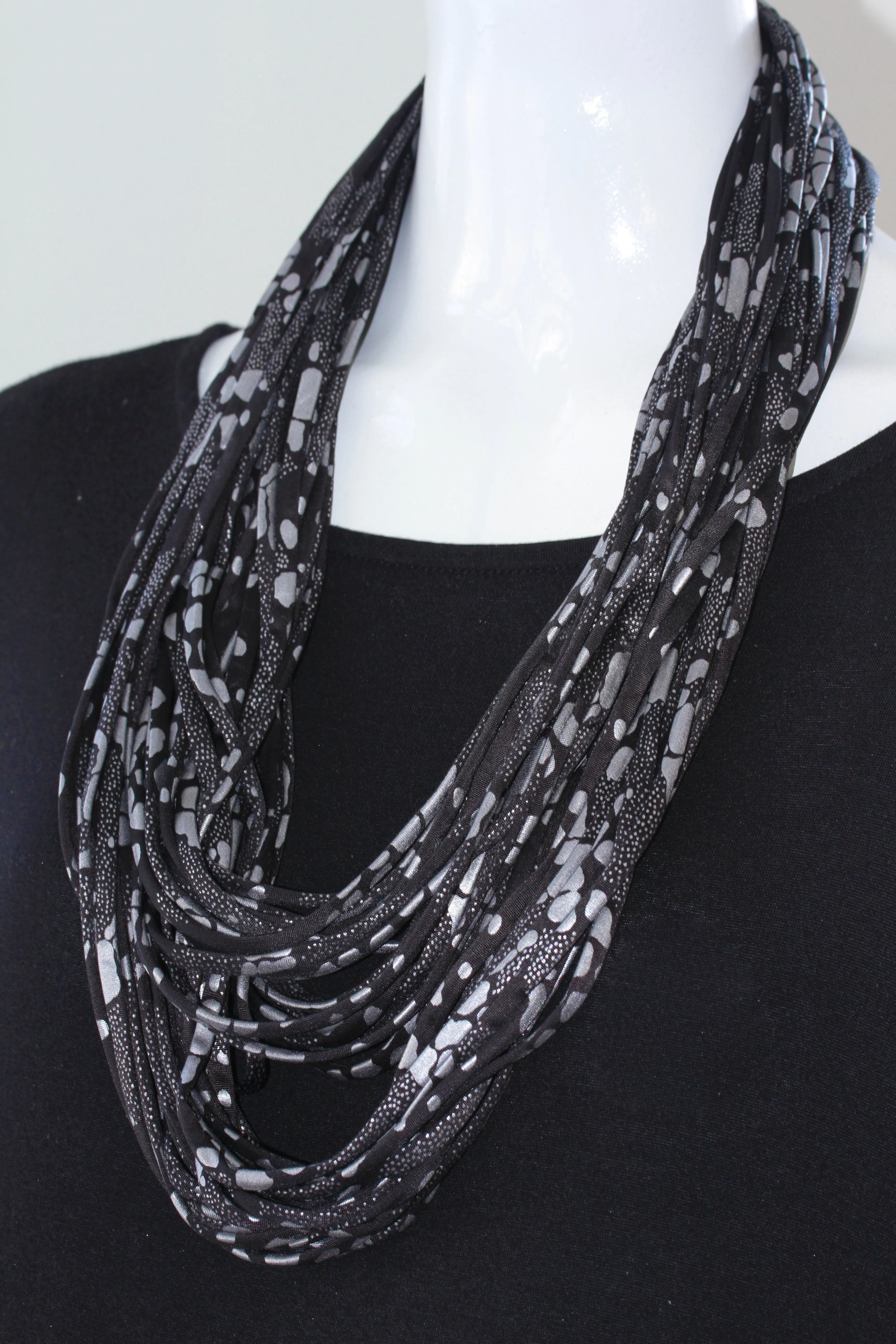 Infinity Scarf in Black and Silver  'Meteorite'