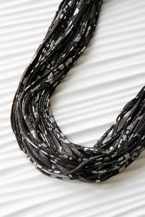 Infinity Scarf in Black and Silver  'Meteorite'