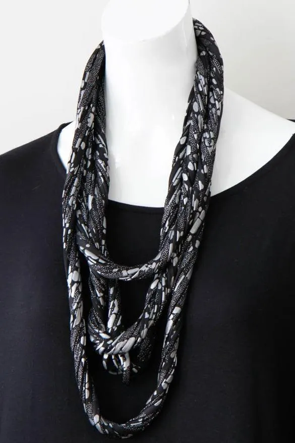 Infinity Scarf in Black and Silver  'Meteorite'