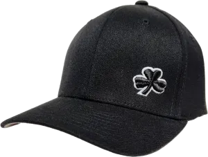 Irish Cap Gothic Clover Fls Black White