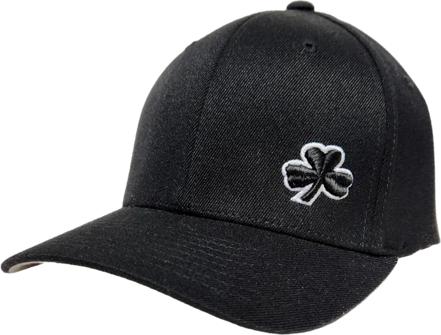 Irish Cap Gothic Clover Fls Black White