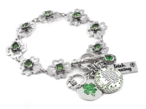 Irish Four Leaf Clover Lucky Charm Bracelet