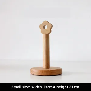 Japanese-Style Solid Wood Paper Towel Roll Holder Rack