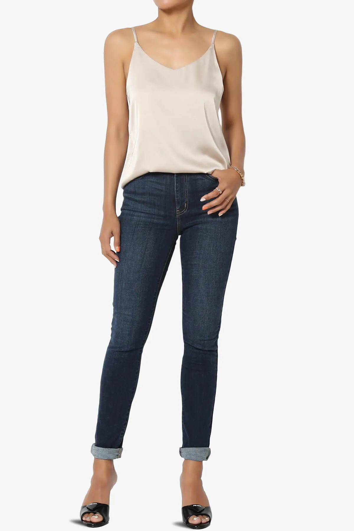Jude High Rise Ankle Skinny Jeans in Bseat