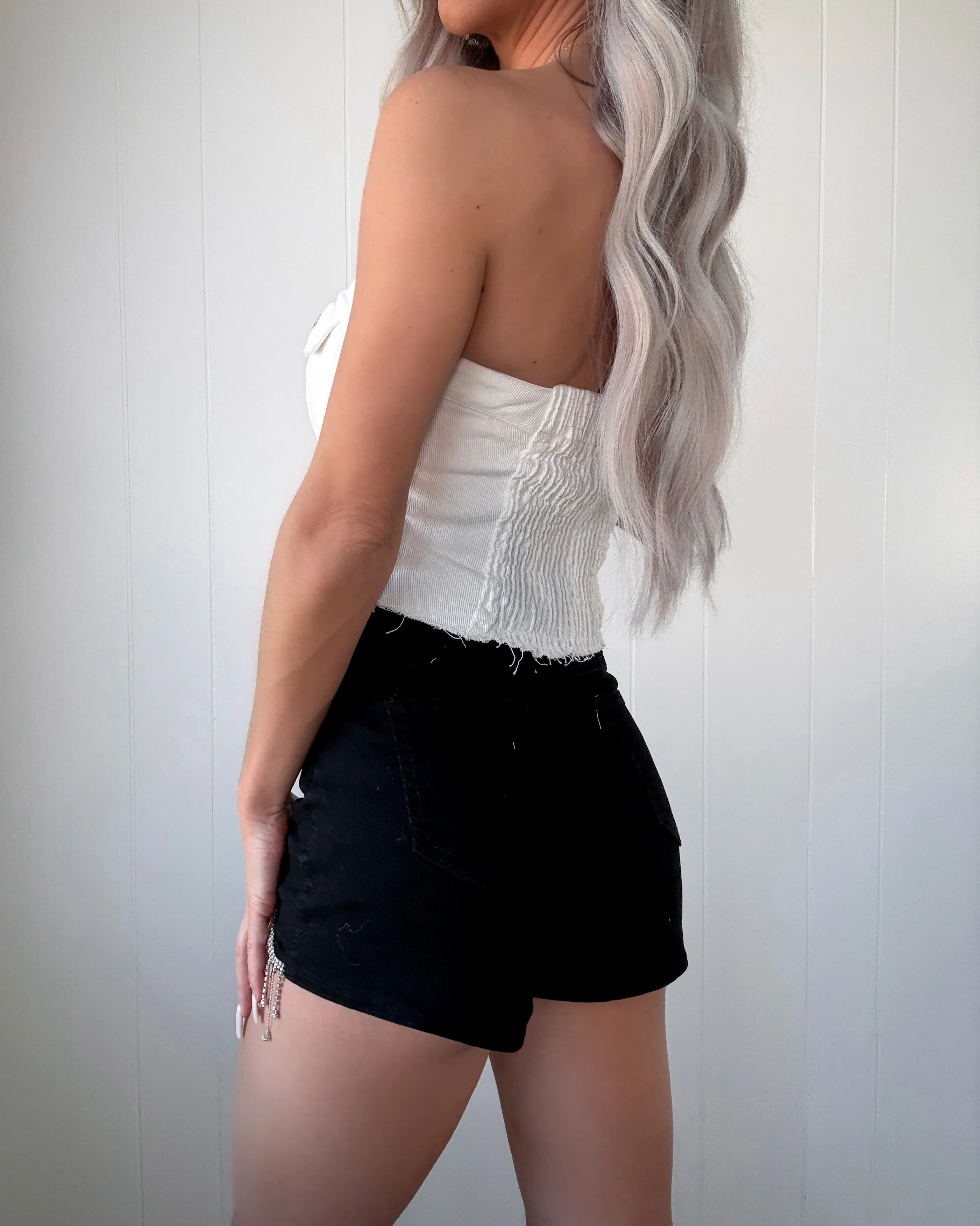 Kaylani Denim Corset Top - Ivory