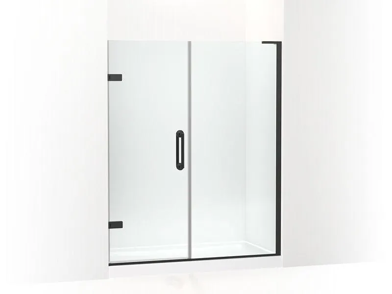 KOHLER K-27617-10L Components 57-1/4"–58" W x 71-1/2" H frameless pivot shower door with 3/8" Crystal Clear glass and back-to-back vertical door pulls