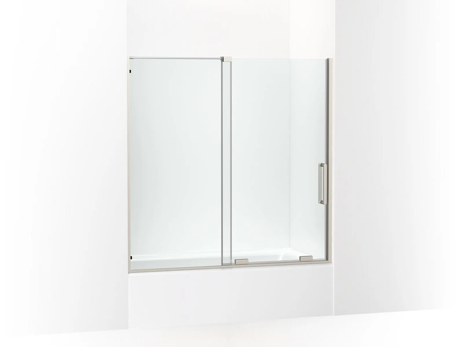KOHLER K-707623-8L Echelon Sliding bath door, 58-1/4" H x 55-3/4 - 59-3/4" W, with 5/16" thick Crystal Clear glass