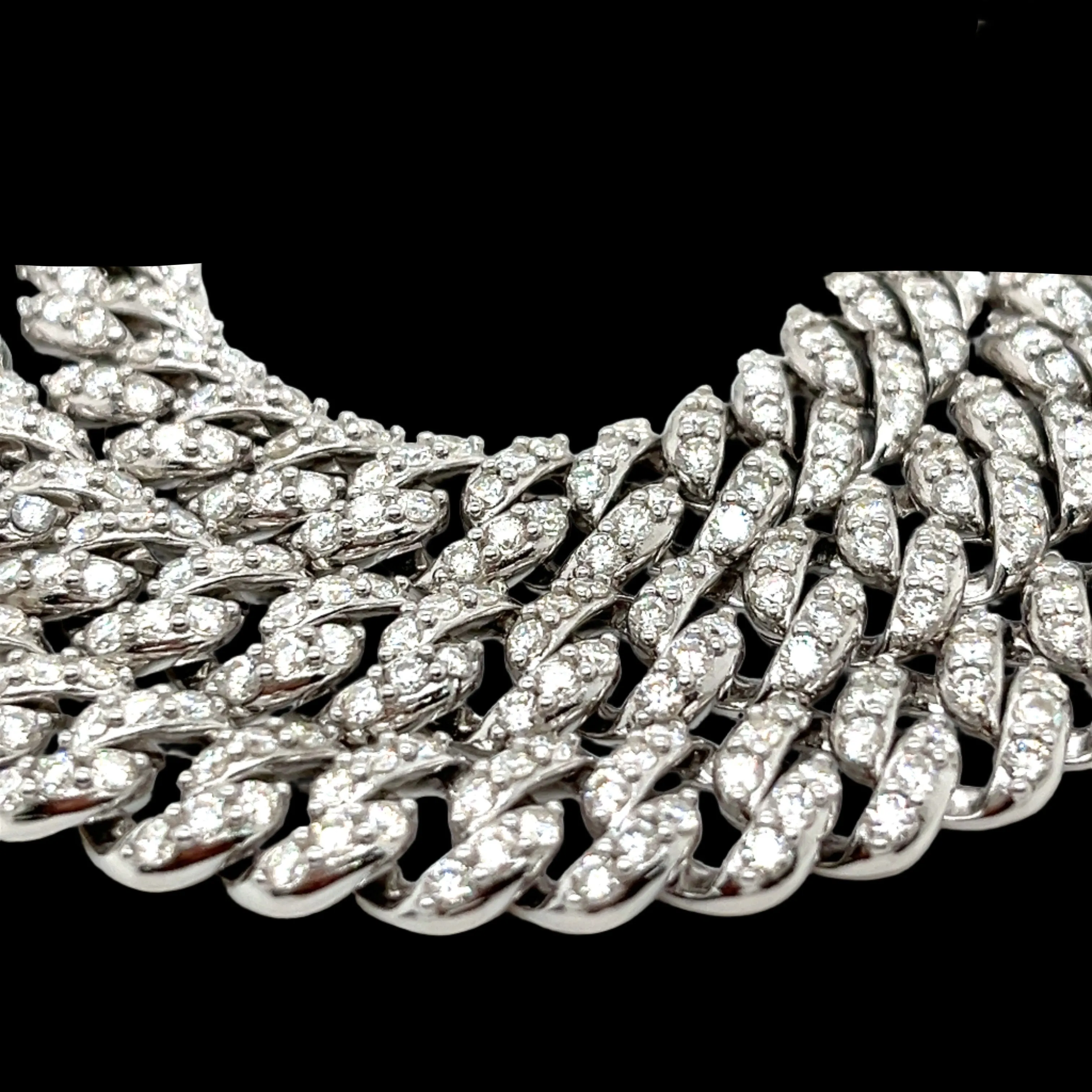 Lab-Created Moissanite Sterling Silver 925 Fine Iced Men's Solid 10mm Miami Cuban Chain Necklace - M513069
