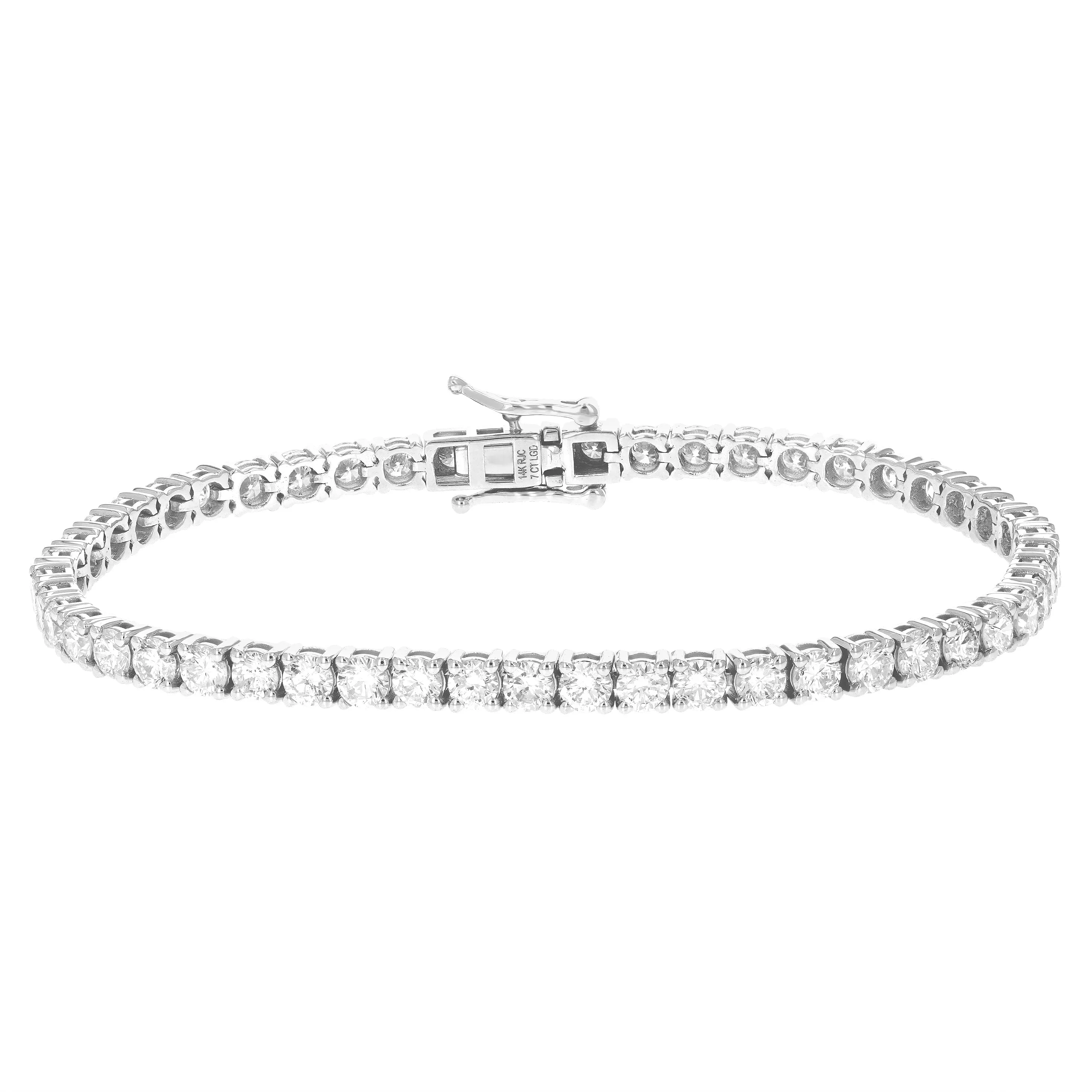 Lab Grown Diamond Tennis Bracelet in 14K White Gold