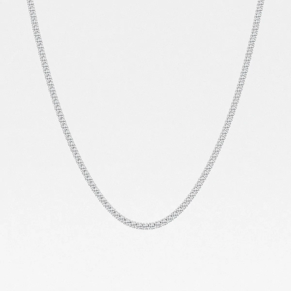 Lab Grown Round Diamond Tennis Necklace