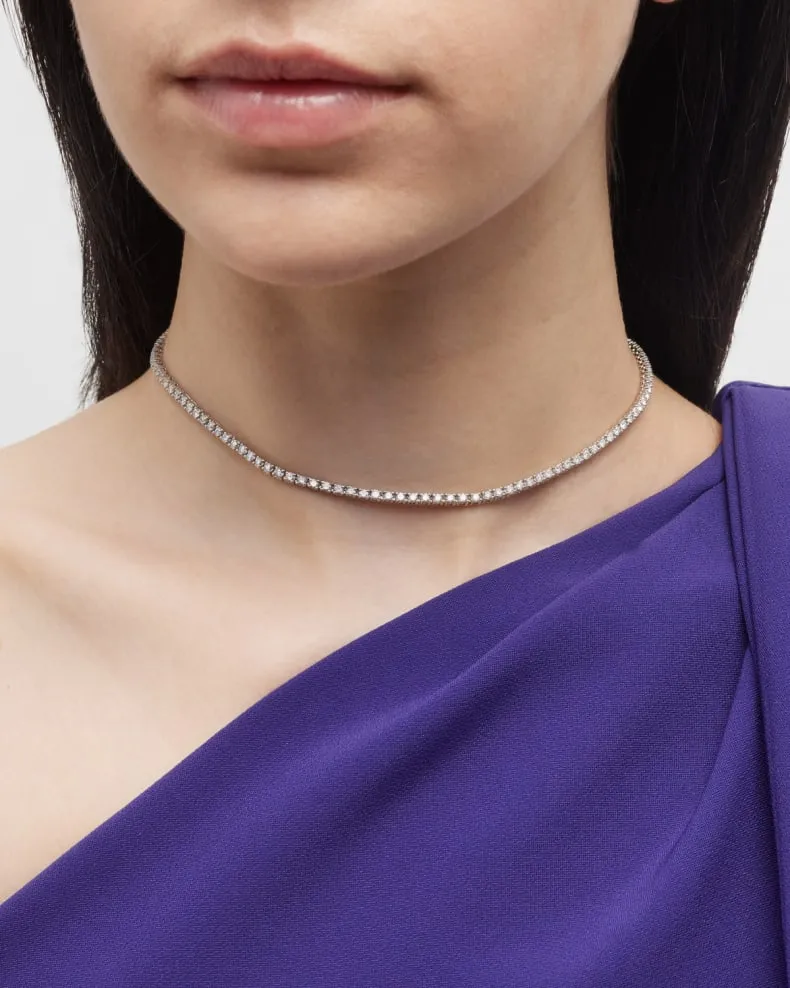 Lab Grown Round Diamond Tennis Necklace
