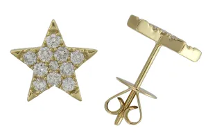 Ladies Diamond Star Stud Earrings 0.50ct tw