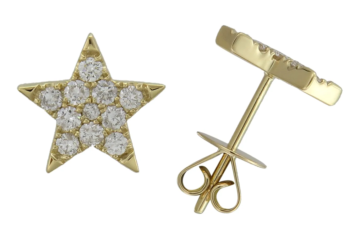 Ladies Diamond Star Stud Earrings 0.50ct tw