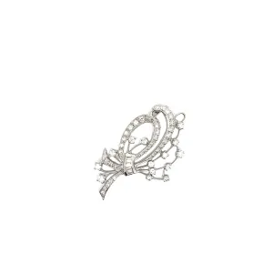 Ladies Platinum Vintage Diamond Pin