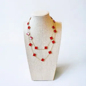 Lady in Red Clover Necklace