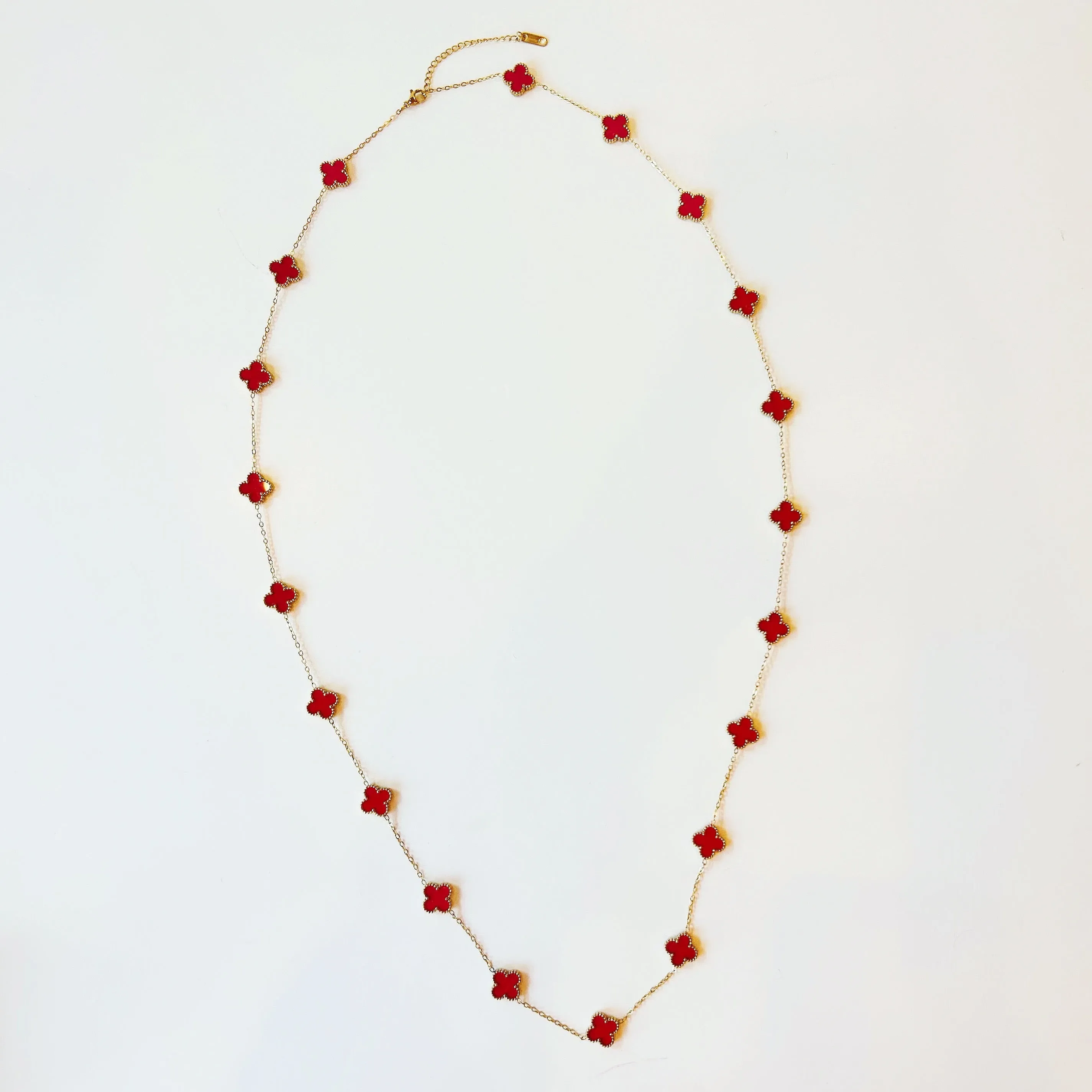 Lady in Red Clover Necklace