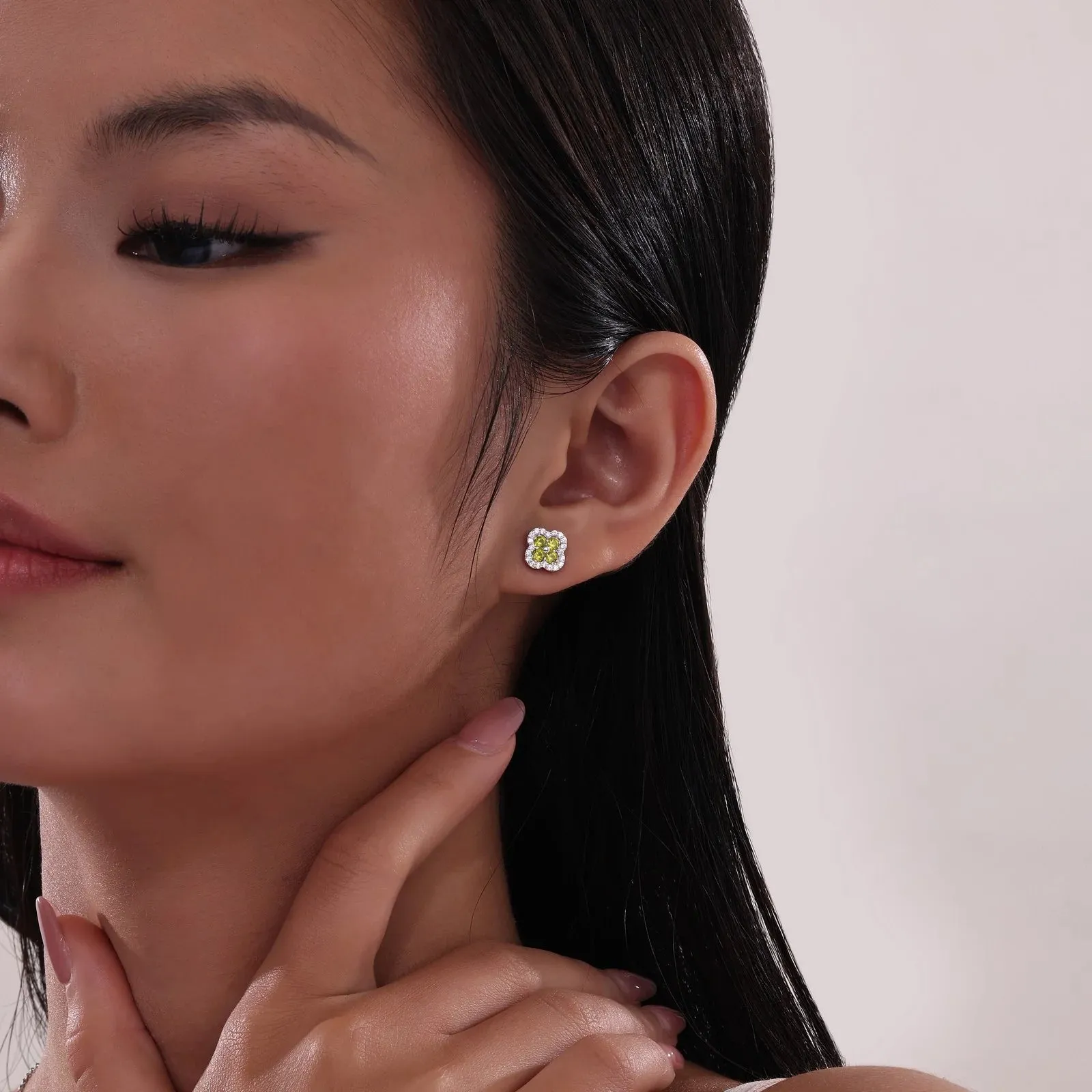 Lafonn Simulated Diamond & Canary Clover Halo Stud Earrings E0610CAP00