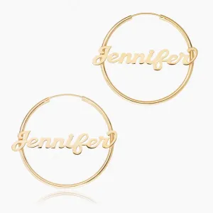 Large Name Hoop Earrings - 4 Sizes