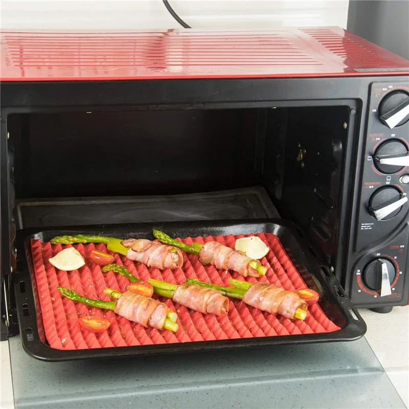 Large Non-Stick Red Pyramid Cone Shaped Silicone Baking and Roasting Mat