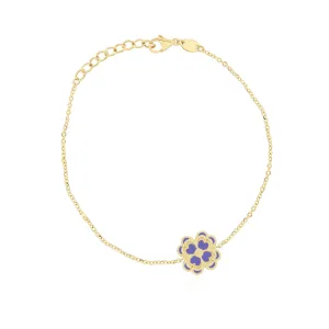Lavender Enamel Single Clover Bracelet