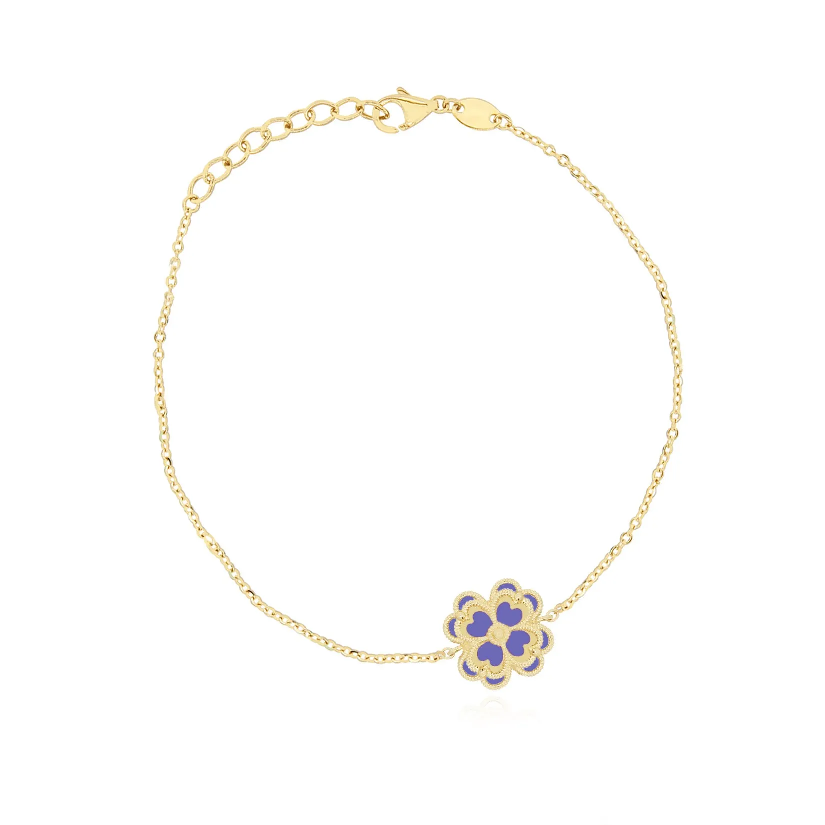 Lavender Enamel Single Clover Bracelet