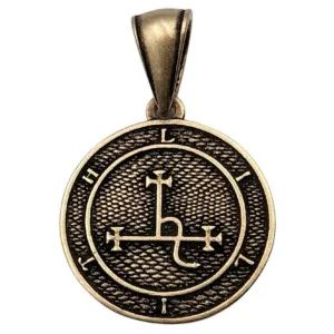 Lilith sigil bronze pendant