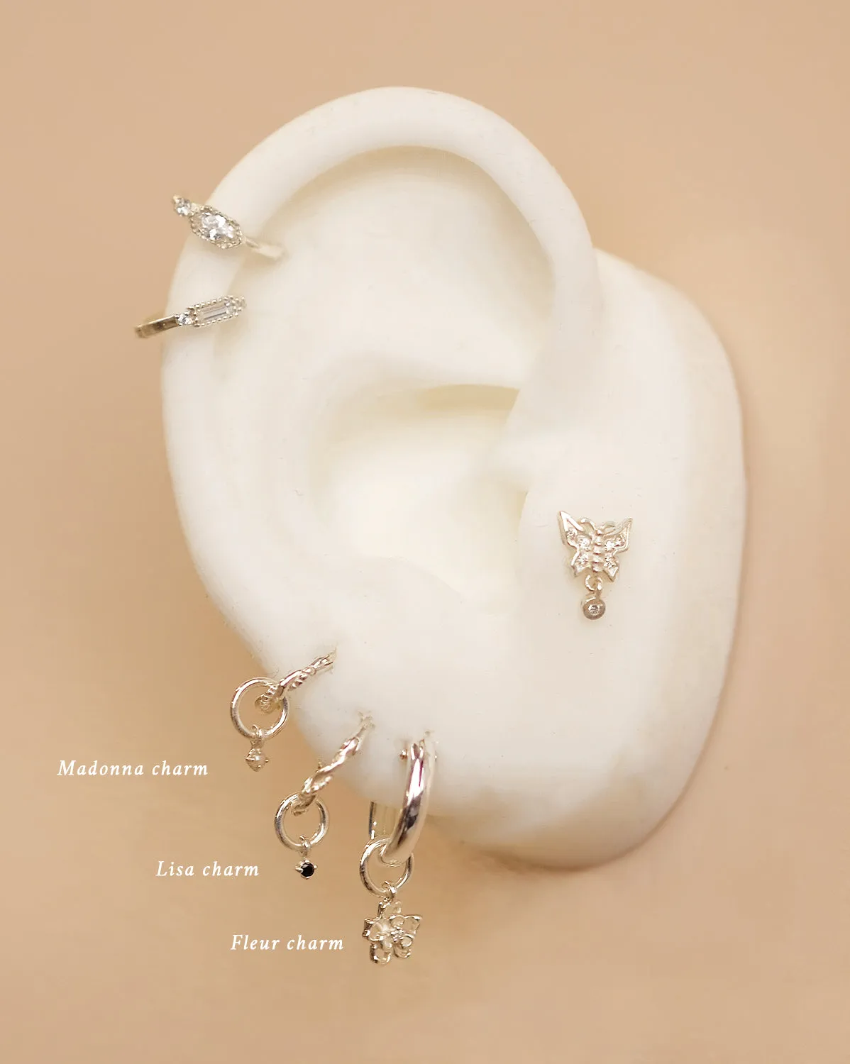 Lisa Onyx Charm - Sterling Silver