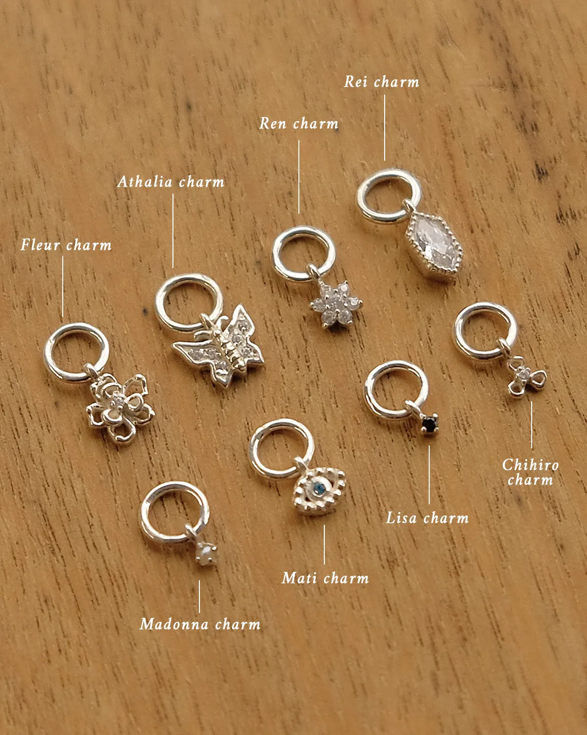 Lisa Onyx Charm - Sterling Silver