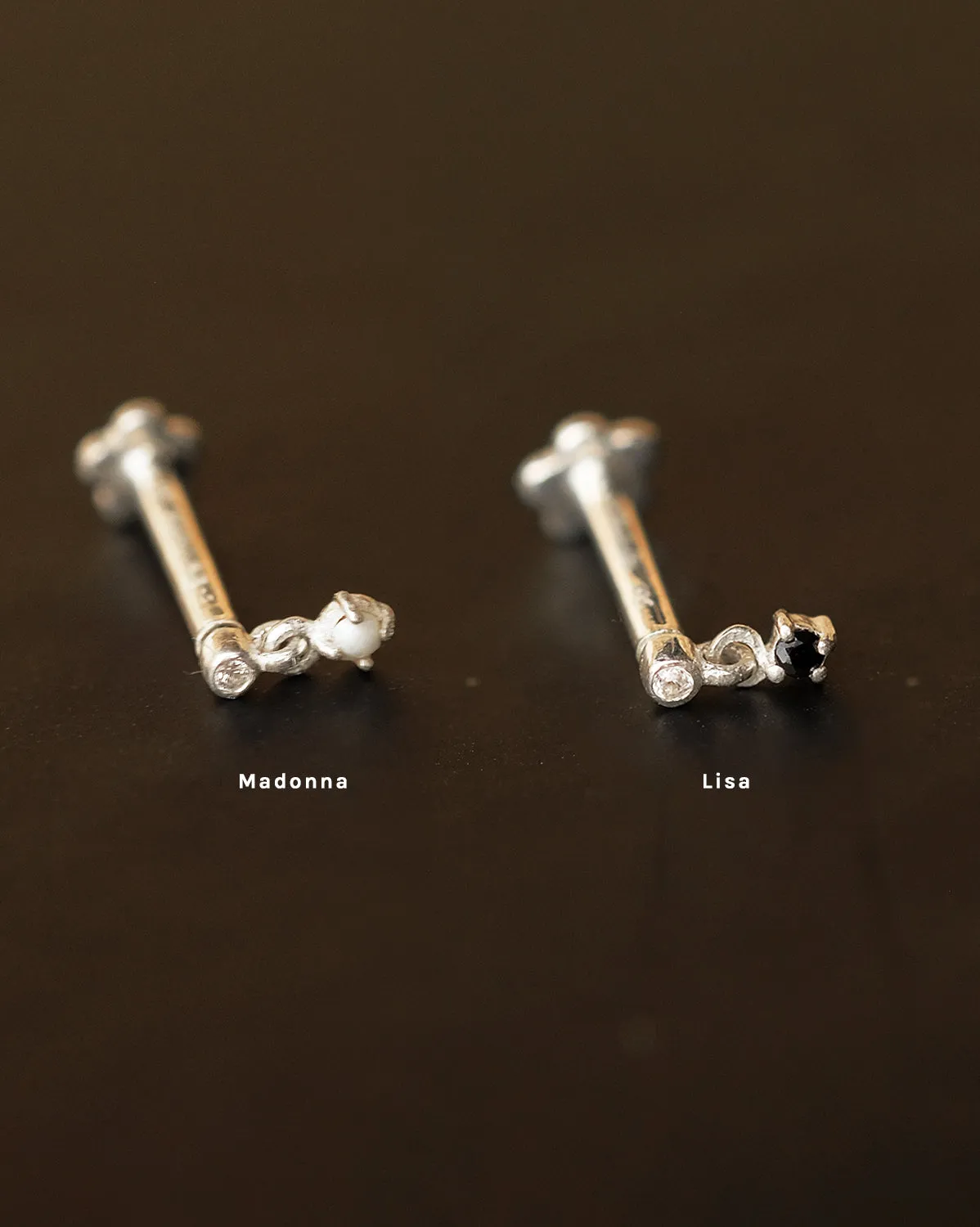 Lisa Tiny Onyx Stud - Sterling Silver