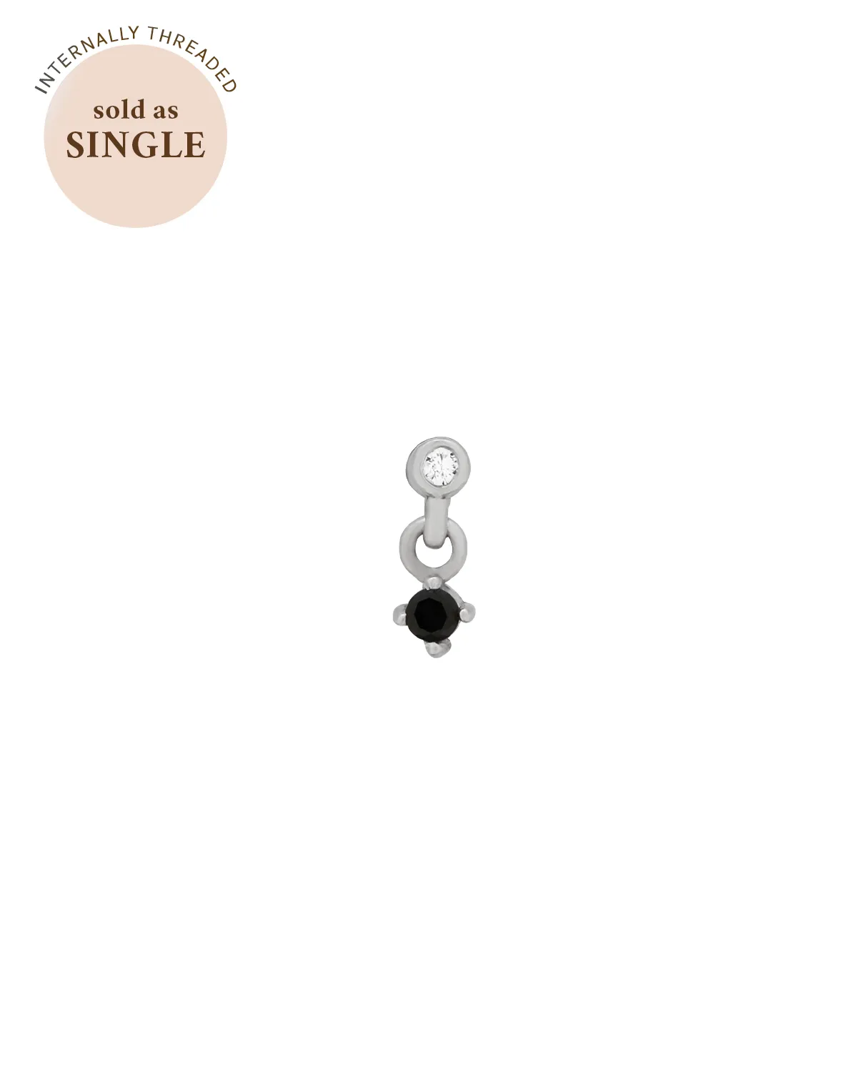 Lisa Tiny Onyx Stud - Sterling Silver