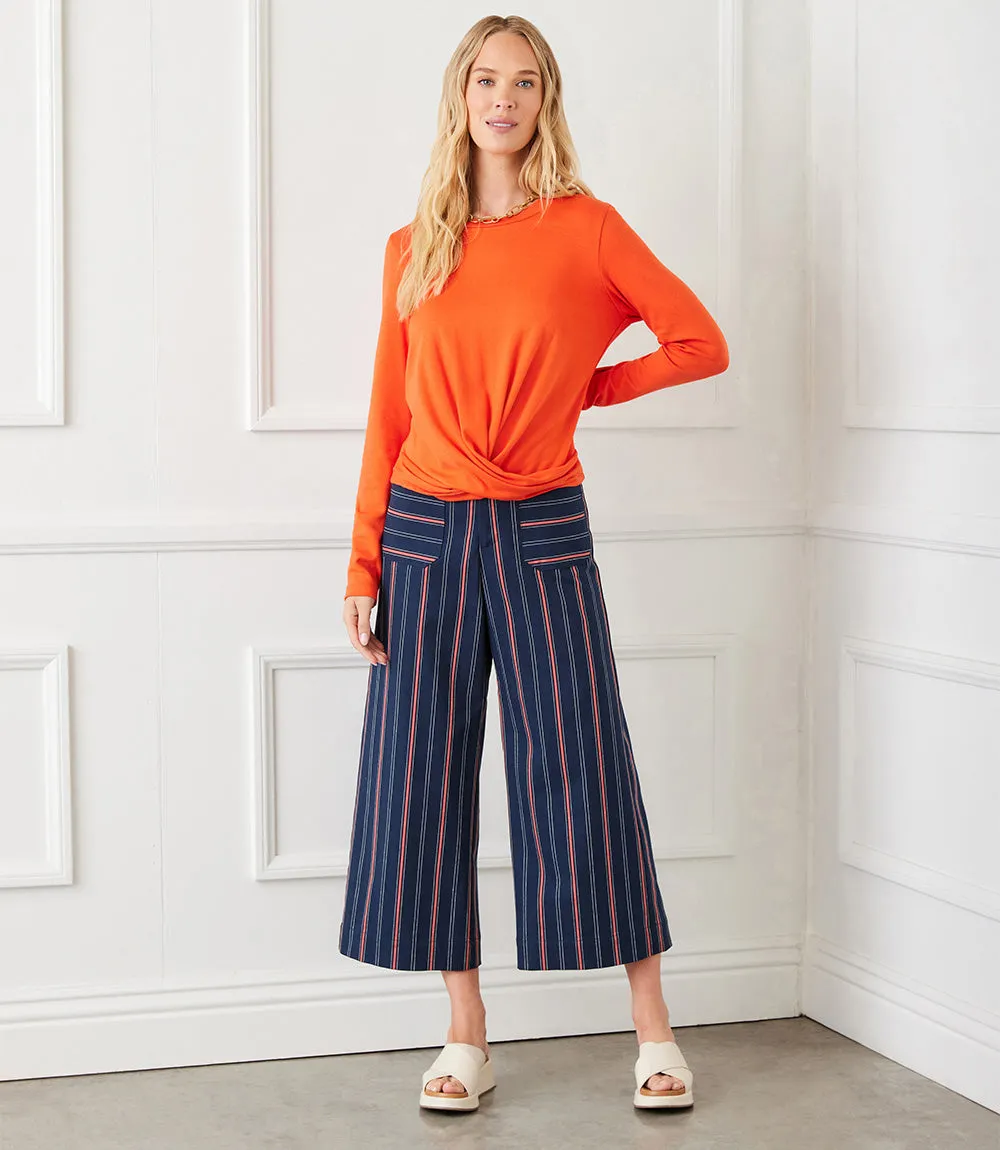 Long Sleeve Drape Front Top