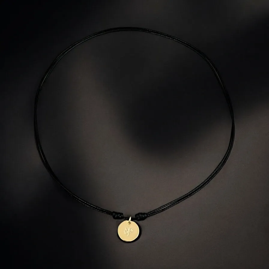 Luck & Fortune – Tiny Clover Coin Cord Necklace
