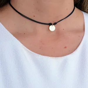 Luck & Fortune – Tiny Clover Coin Cord Necklace